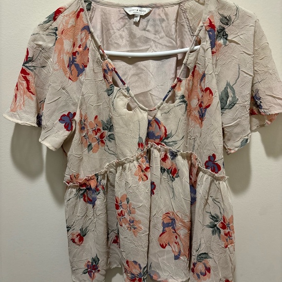 Lucky Brand Floral Flutter Top Blush Pink Women’s Sz Sm‎ - Picture 5 of 8